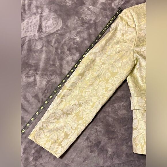 NIPON BOUTIQUE Suit Jacket Green  Floral with Rhinestone Buttons Sz 14 - Picture 7 of 10